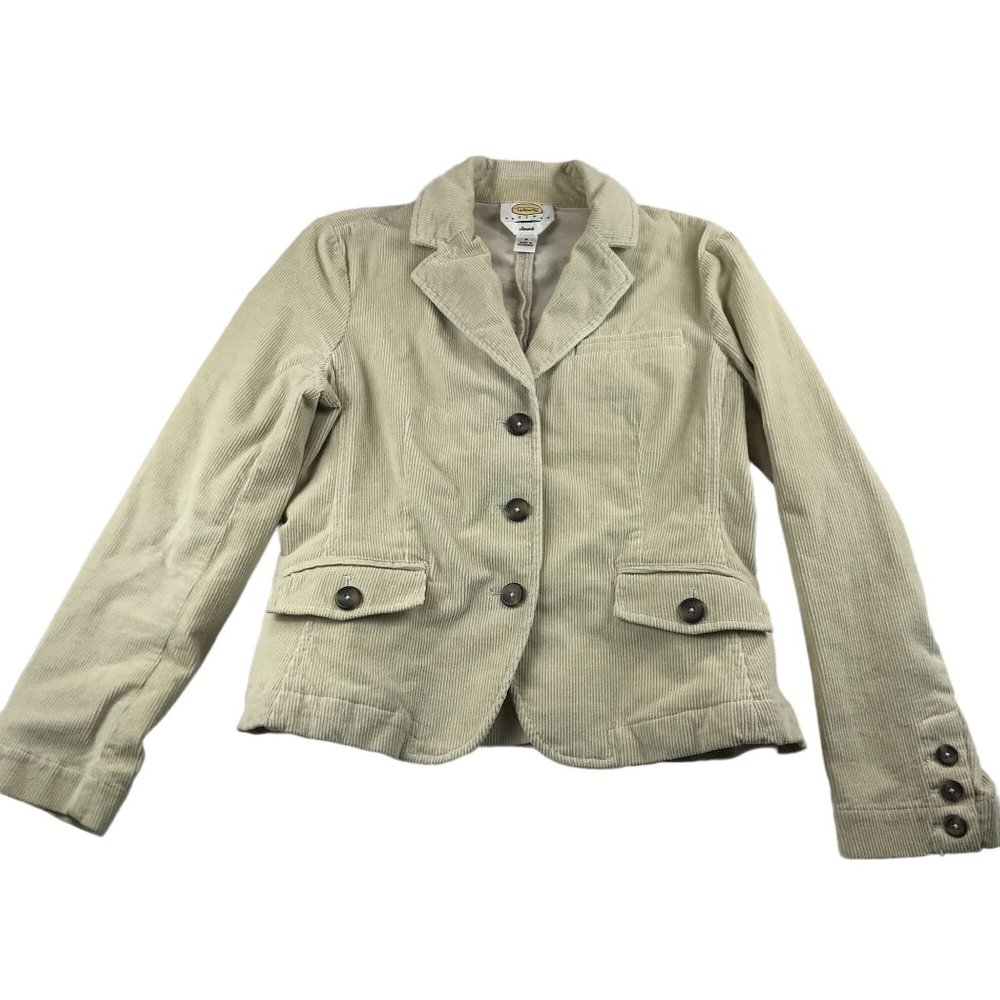 Vintage Talbots Petites Corduroy Blazer Size 6P Beige